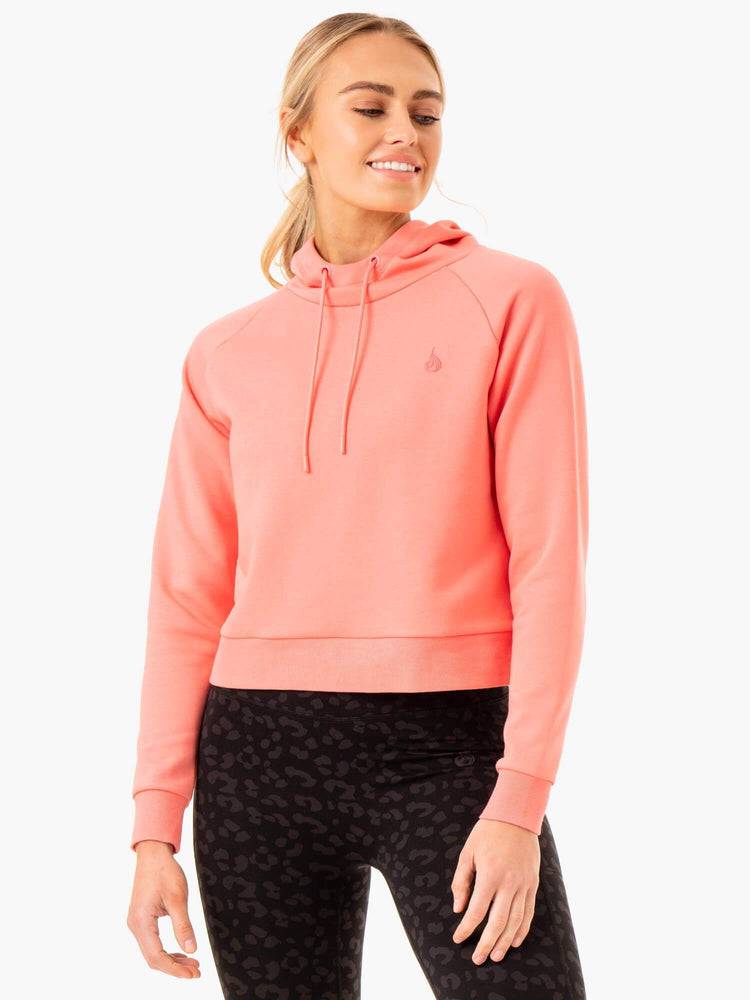 Women\'s Ryderwear Women Hoodie Ultra Pullover Hoodie Coral | NZ1688QZ