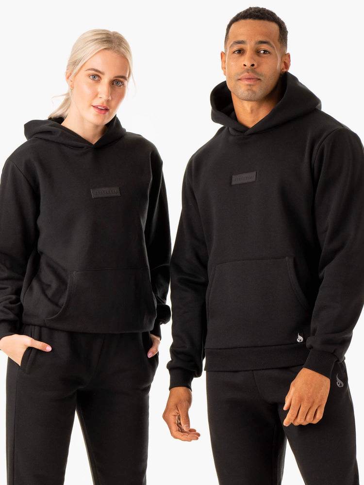 Women's Ryderwear Women Hoodie Unisex Pullover Hoodie Black | NZ1684VD