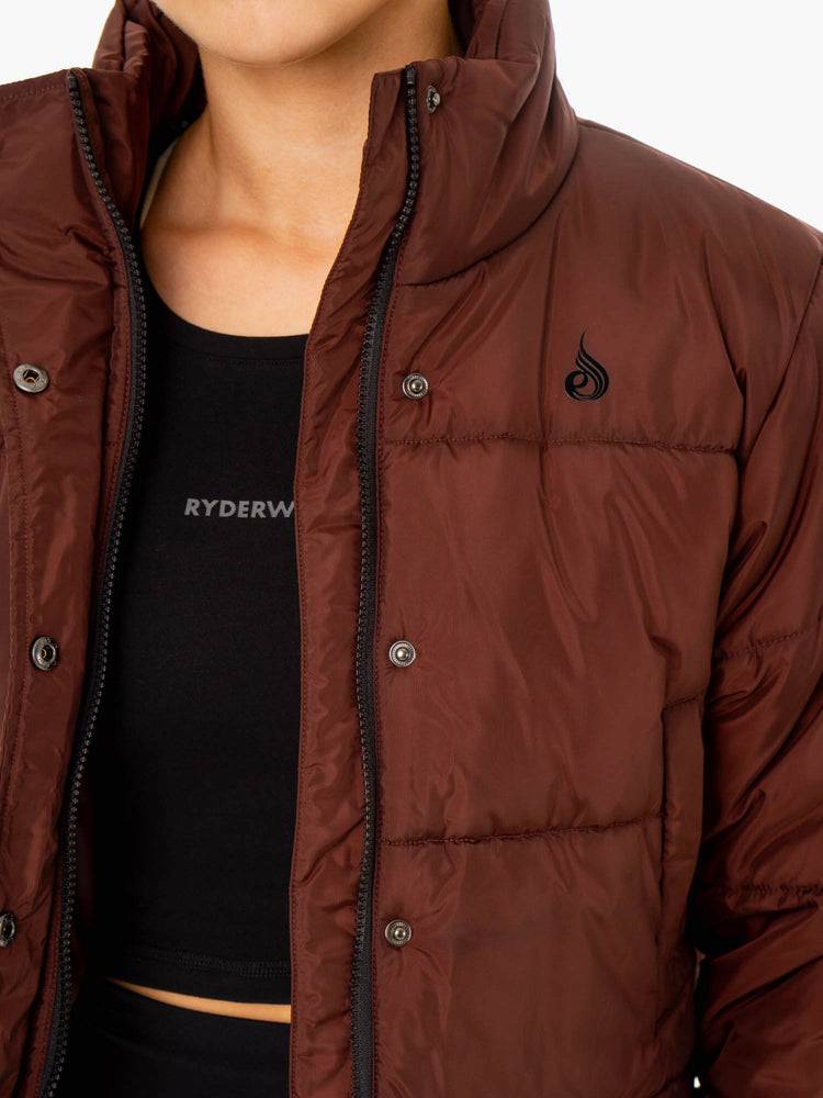 Women's Ryderwear Women Jackets Apex Puffer Jackets Chocolate | NZ1717RW