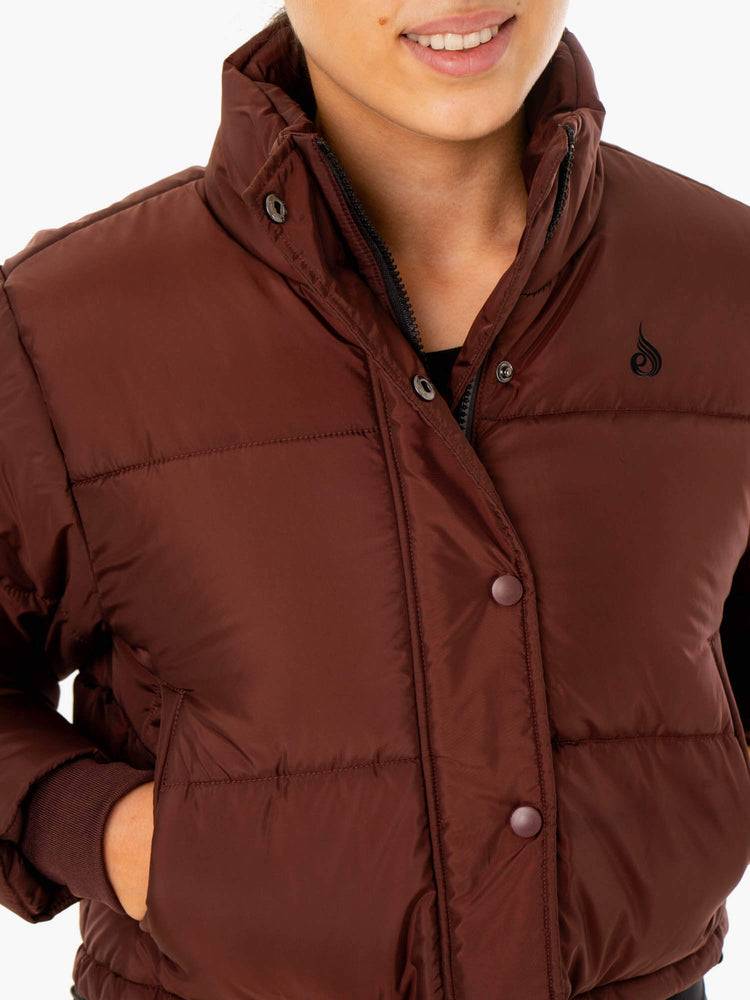 Women's Ryderwear Women Jackets Apex Puffer Jackets Chocolate | NZ1717RW