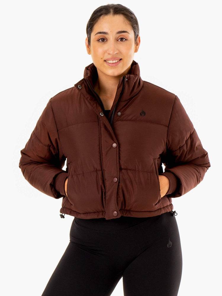 Women\'s Ryderwear Women Jackets Apex Puffer Jackets Chocolate | NZ1717RW