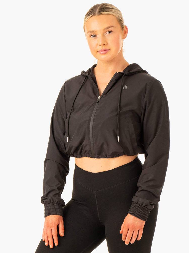 Women\'s Ryderwear Women Jackets Element Windbreaker Jackets Black | NZ1722OR