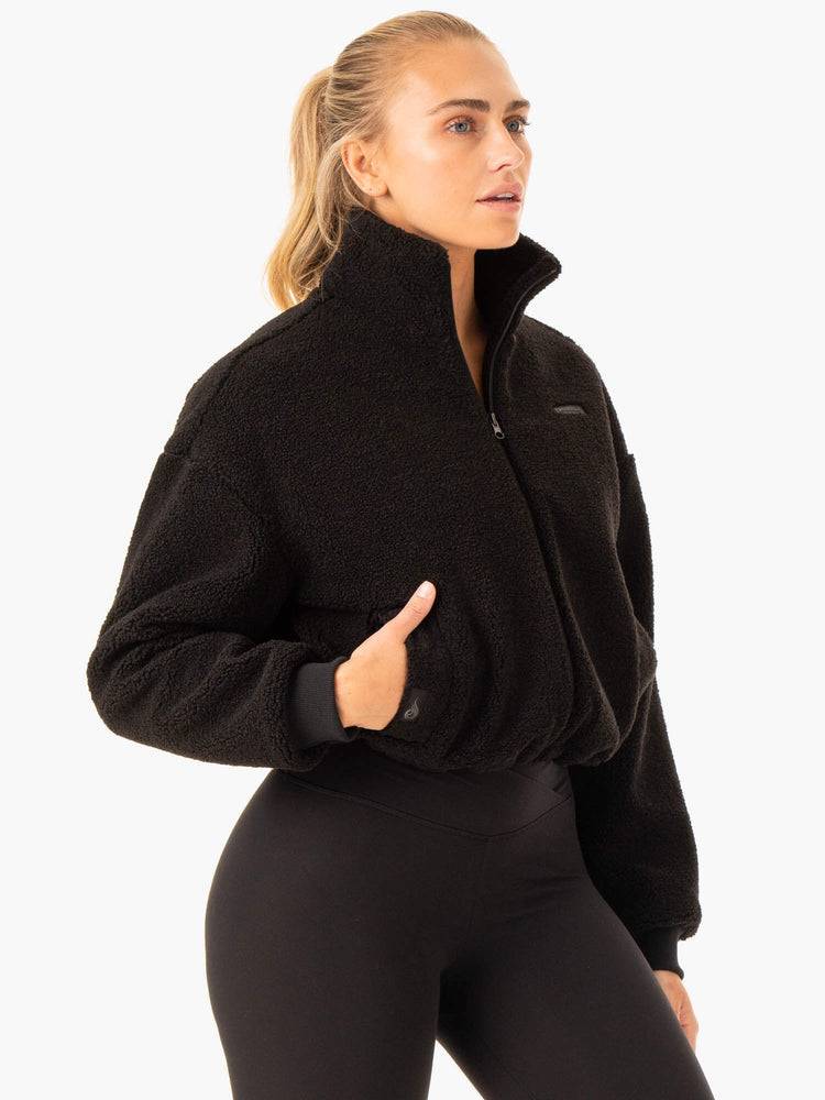 Women's Ryderwear Women Jackets Element Teddy Jackets Black | NZ1724AP