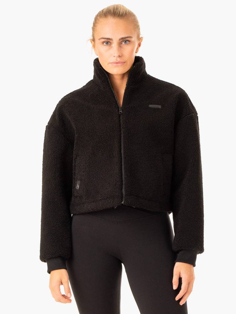 Women's Ryderwear Women Jackets Element Teddy Jackets Black | NZ1724AP