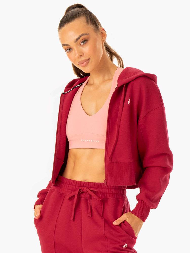 Women's Ryderwear Women Jackets Revival Zip Up Jackets Red | NZ1707ZG