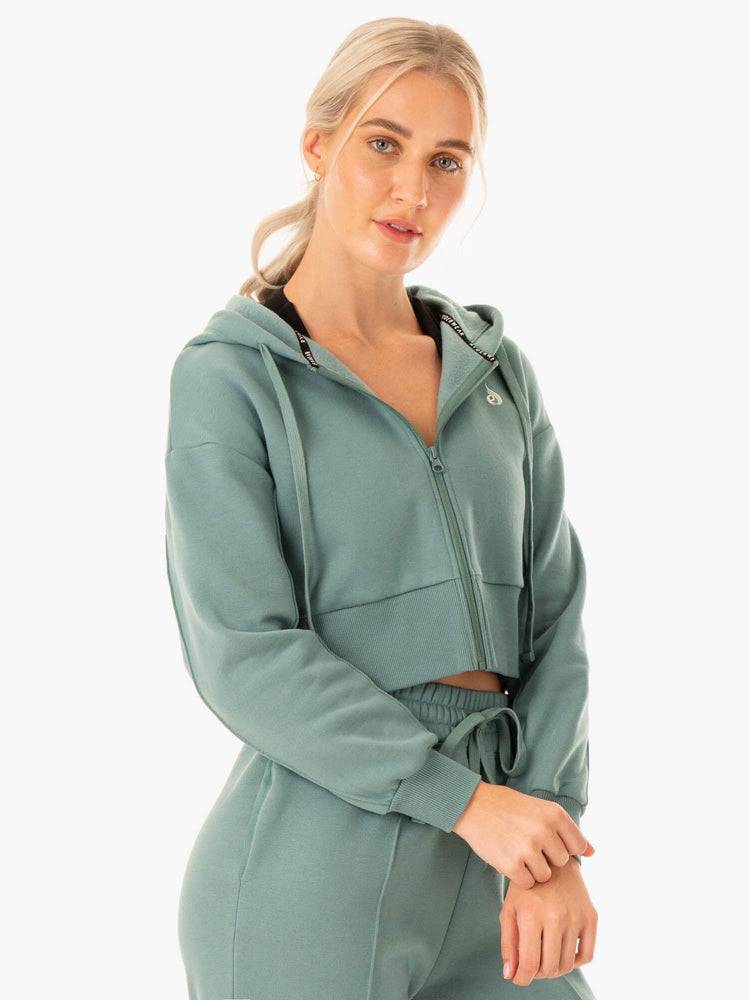 Women's Ryderwear Women Jackets Revival Zip Up Jackets Sage Green | NZ1708XF