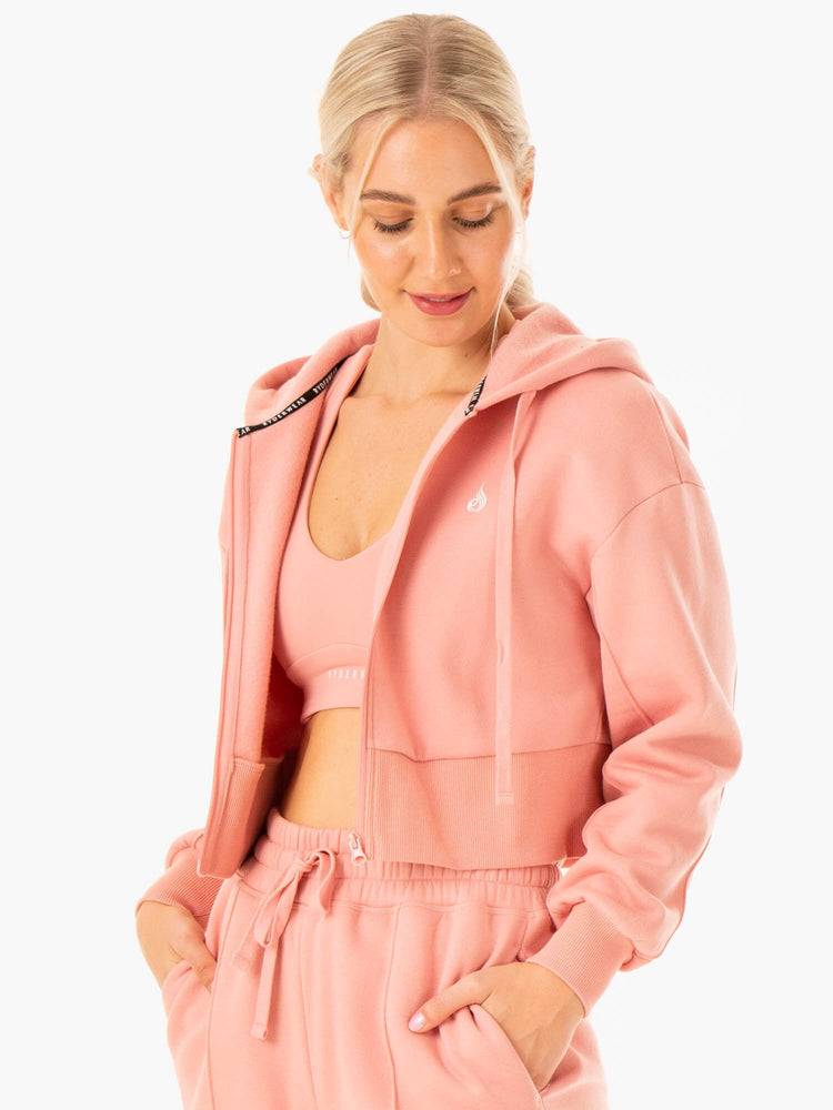 Women's Ryderwear Women Jackets Revival Zip Up Jackets Pink | NZ1711BC