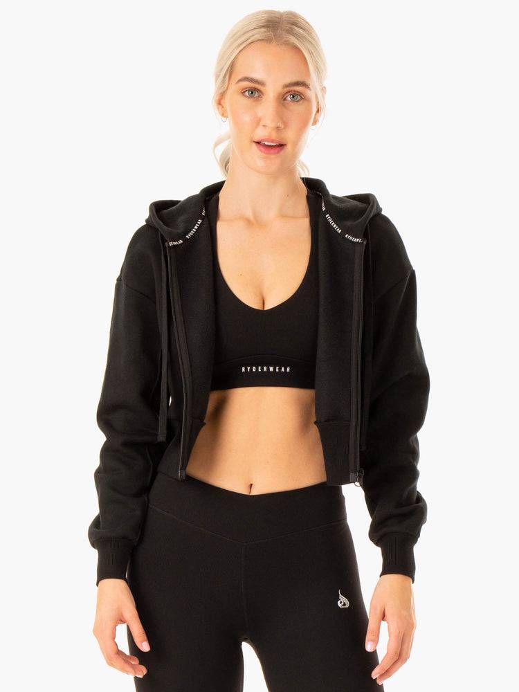 Women's Ryderwear Women Jackets Revival Zip Up Jackets Black | NZ1712NB