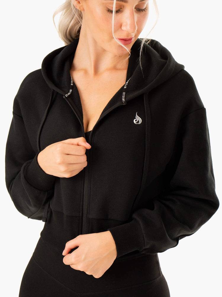 Women's Ryderwear Women Jackets Revival Zip Up Jackets Black | NZ1712NB