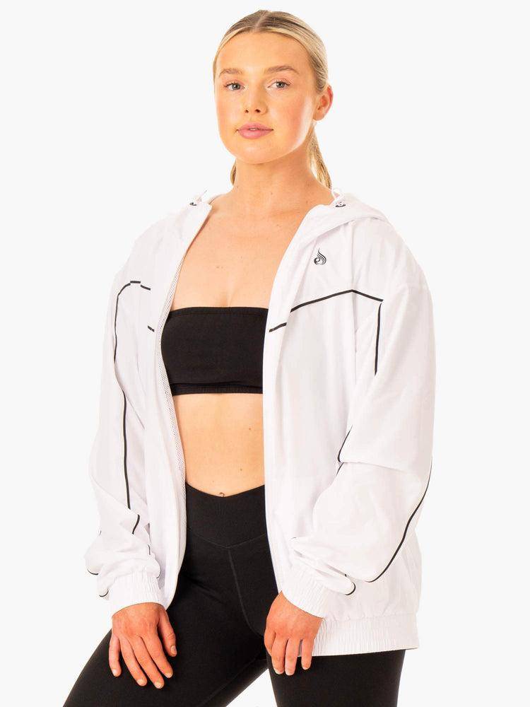 Women's Ryderwear Women Jackets Ultimate Windbreaker Jackets White | NZ1721IS