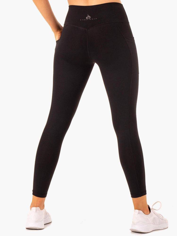 Women's Ryderwear Women Leggings Action High Waisted Pocket Leggings Black | NZ1881SO