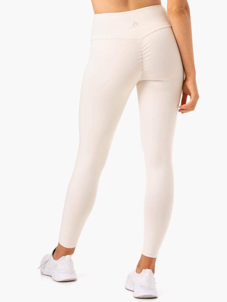 Women's Ryderwear Women Leggings Adapt High Waisted Scrunch Leggings Ivory | NZ1852OR