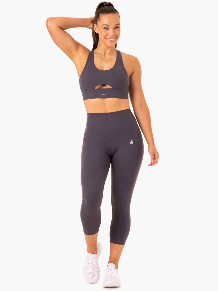 Women's Ryderwear Women Leggings Base 7/8 High Waisted Leggings Charcoal | NZ1726DN