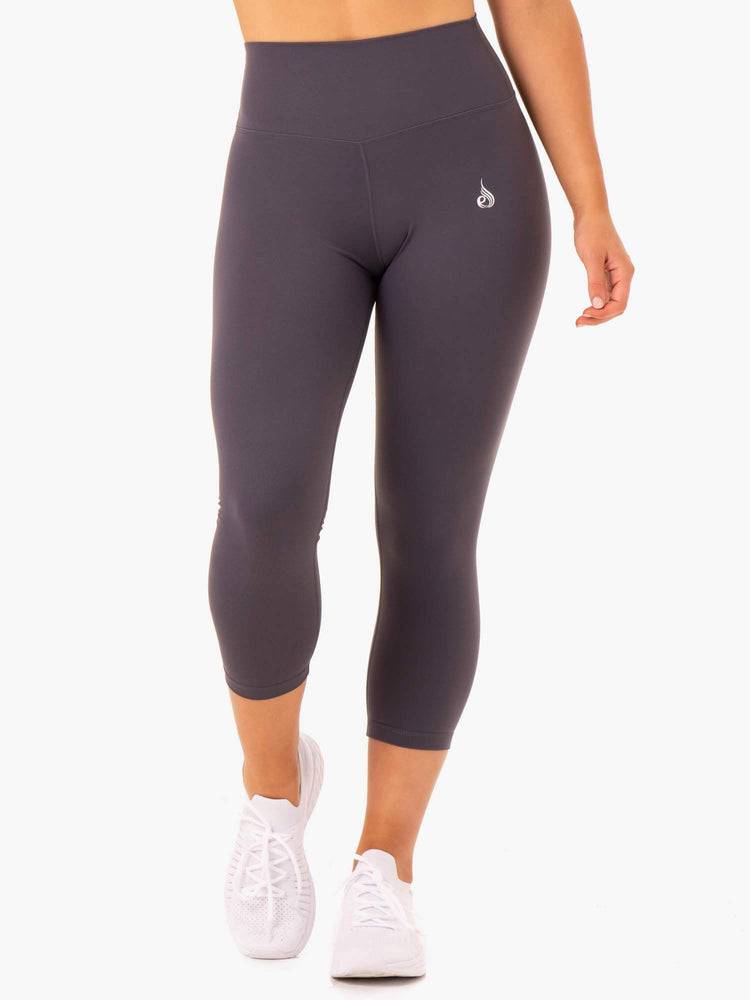 Women\'s Ryderwear Women Leggings Base 7/8 High Waisted Leggings Charcoal | NZ1726DN