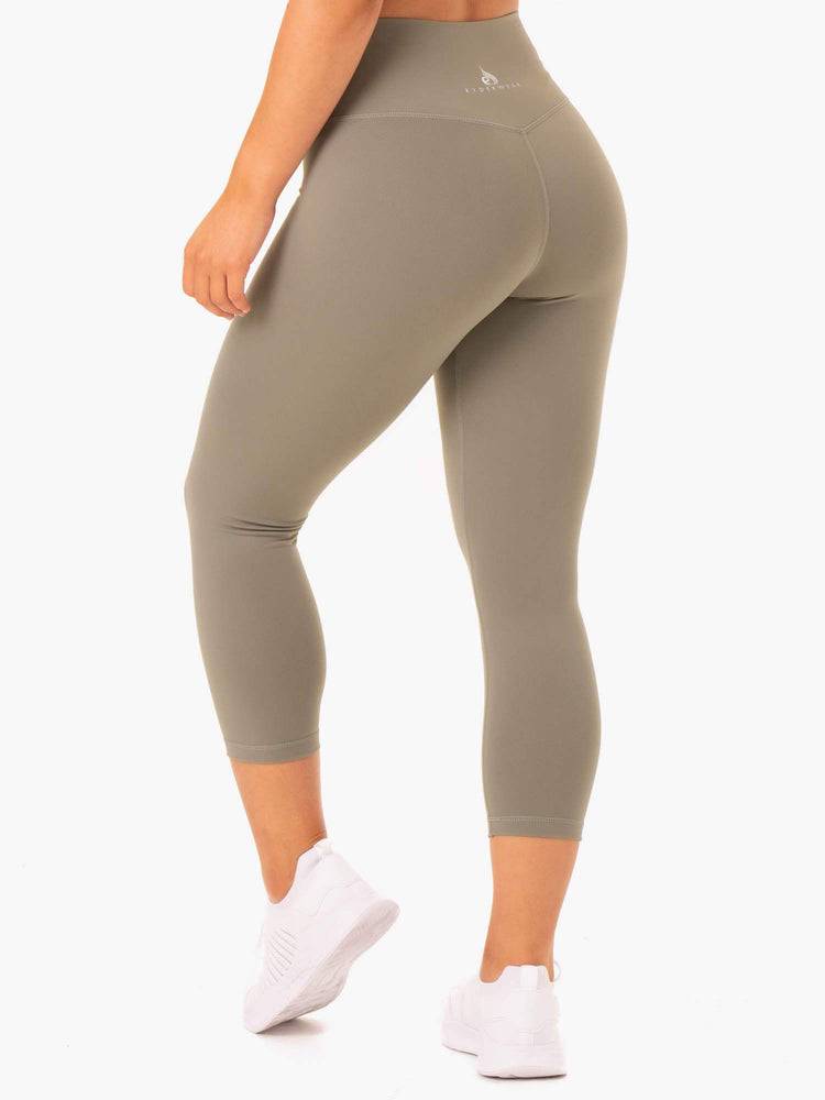 Women's Ryderwear Women Leggings Base 7/8 High Waisted Leggings Khaki | NZ1728GL