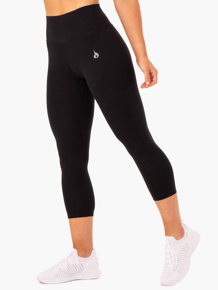 Women\'s Ryderwear Women Leggings Base 7/8 High Waisted Leggings Black | NZ1876UT