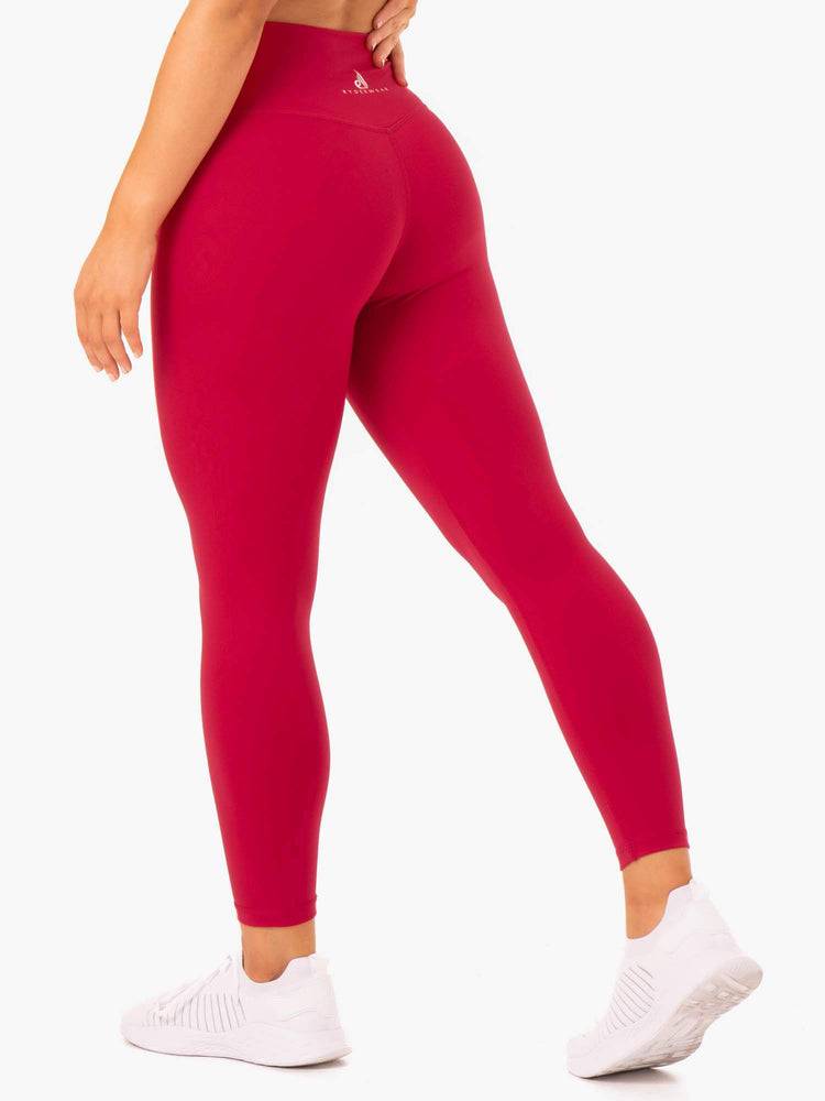 Women's Ryderwear Women Leggings Base Full Length High Waisted Leggings Cherry Red | NZ1745YU