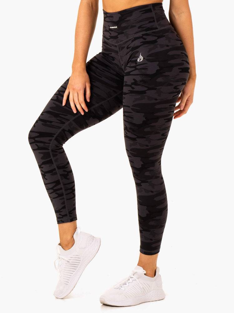 Women's Ryderwear Women Leggings Base Full Length Leggings Black Camo | NZ1883FM