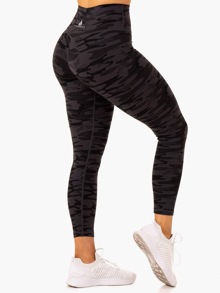 Women's Ryderwear Women Leggings Base Full Length Leggings Black Camo | NZ1883FM