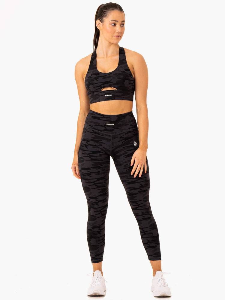 Women's Ryderwear Women Leggings Base Full Length Leggings Black Camo | NZ1883FM