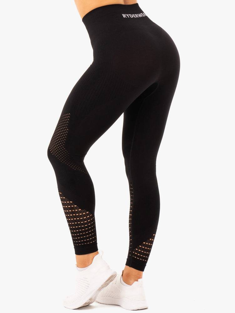 Women's Ryderwear Women Leggings Electra Seamless Leggings Black | NZ1731KI