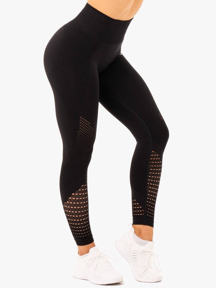 Women's Ryderwear Women Leggings Electra Seamless Leggings Black | NZ1731KI