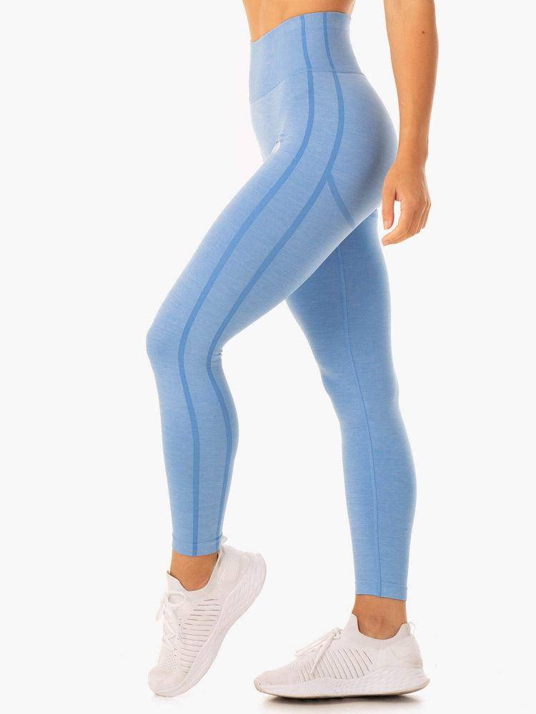 Women's Ryderwear Women Leggings Enhance Scrunch Bum Seamless Leggings Blue | NZ1743RW