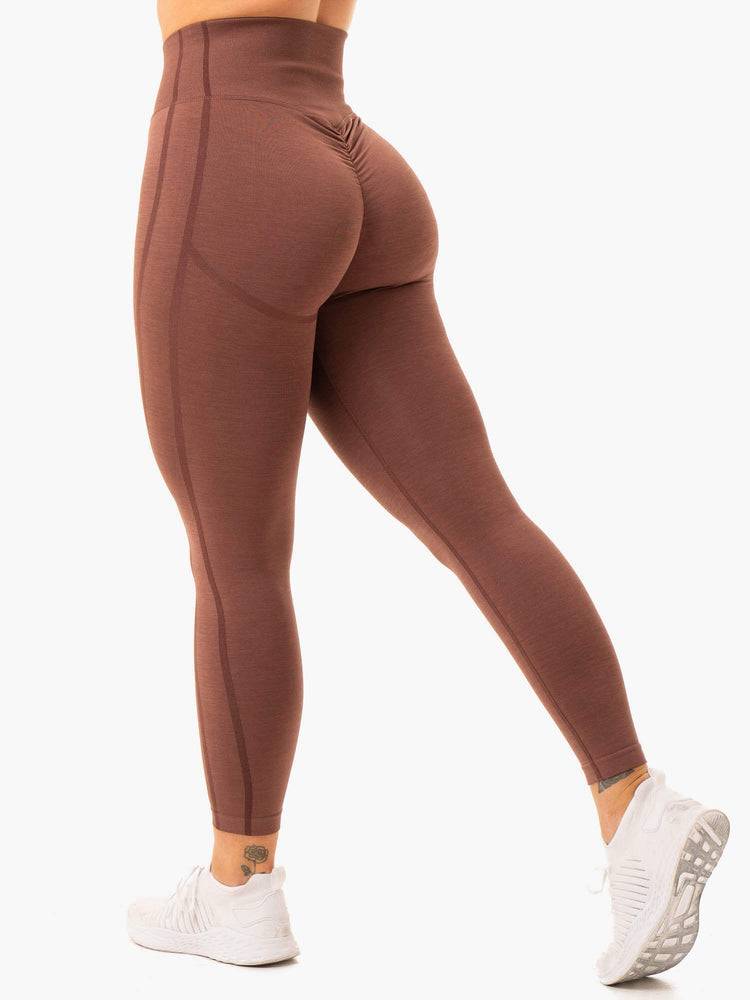 Women's Ryderwear Women Leggings Enhance Scrunch Bum Seamless Leggings Chocolate | NZ1889ZG