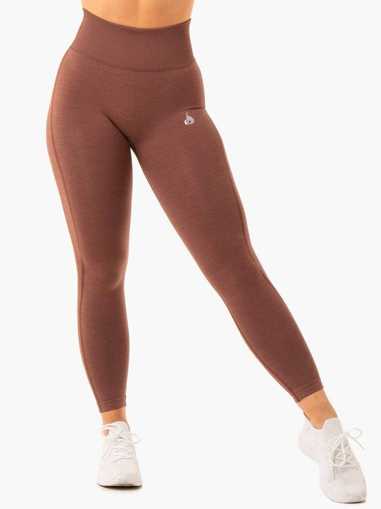 Women's Ryderwear Women Leggings Enhance Scrunch Bum Seamless Leggings Chocolate | NZ1889ZG