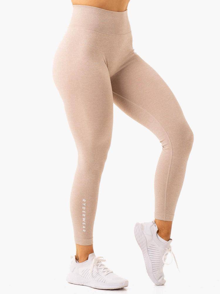 Women's Ryderwear Women Leggings Essential Seamless Leggings Sand Marl | NZ1766QZ