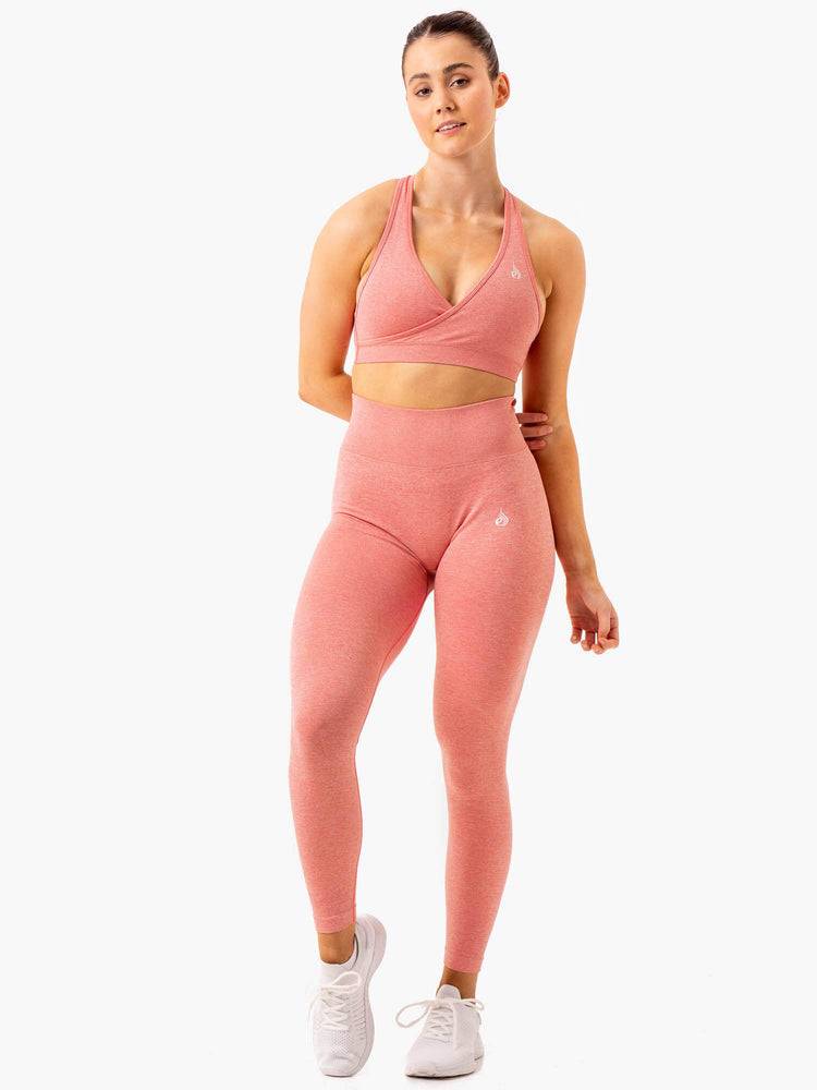 Women's Ryderwear Women Leggings Essential Seamless Leggings Pink Marl | NZ1768EX