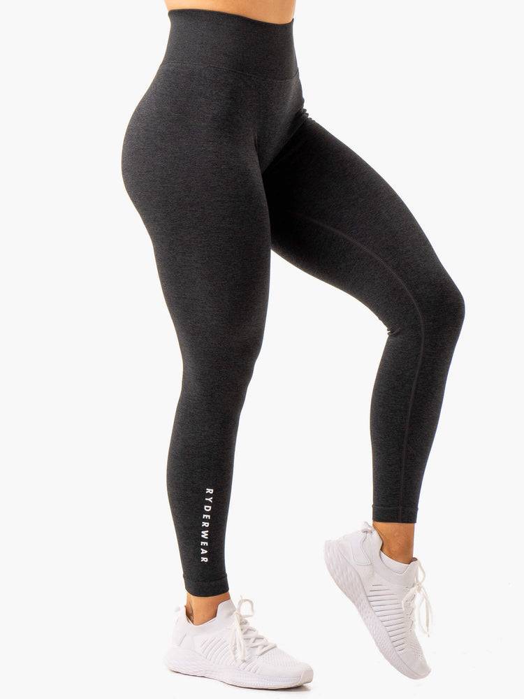 Women's Ryderwear Women Leggings Essential Seamless Leggings Black Marl | NZ1771YU