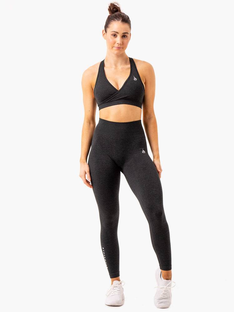 Women's Ryderwear Women Leggings Essential Seamless Leggings Black Marl | NZ1771YU