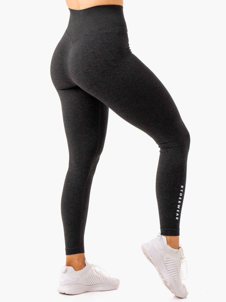 Women\'s Ryderwear Women Leggings Essential Seamless Leggings Black Marl | NZ1771YU