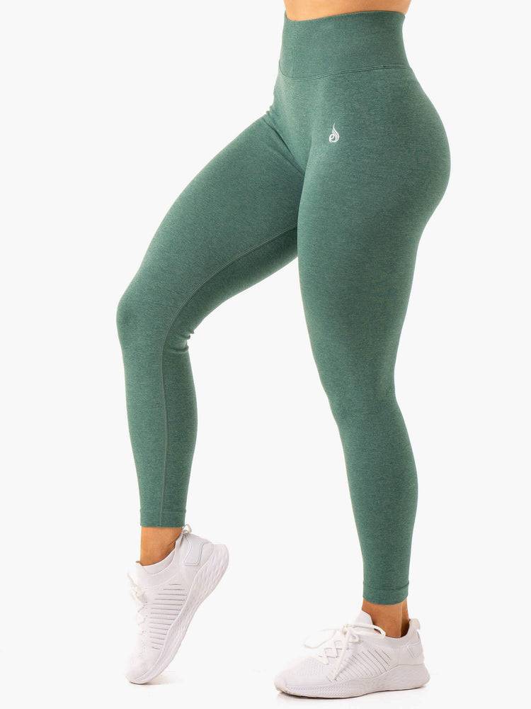 Women's Ryderwear Women Leggings Essential Seamless Leggings Green Marl | NZ1772UT