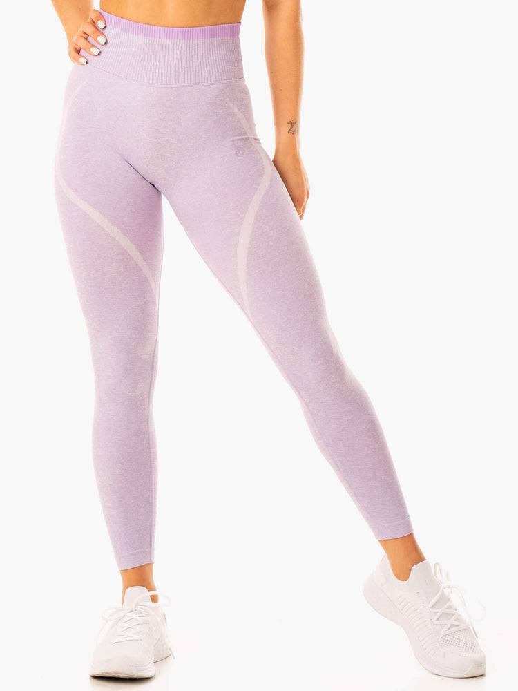 Women's Ryderwear Women Leggings Excel Seamless High Waisted Leggings Lavender Marl | NZ1821RW