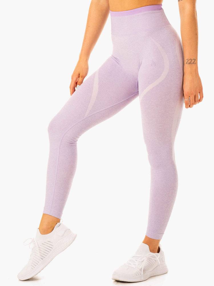 Women's Ryderwear Women Leggings Excel Seamless High Waisted Leggings Lavender Marl | NZ1821RW