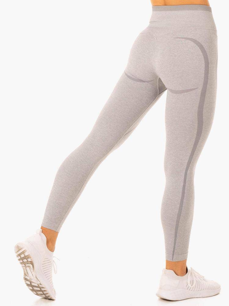 Women\'s Ryderwear Women Leggings Excel Seamless High Waisted Leggings Grey Marl | NZ1824UT