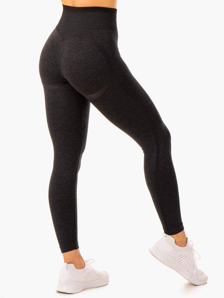 Women\'s Ryderwear Women Leggings Excel Seamless High Waisted Leggings Black Marl | NZ1896QZ