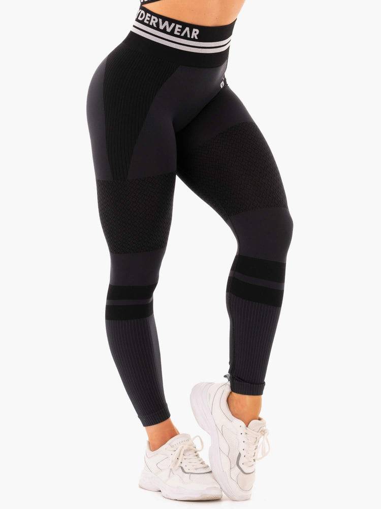 Women's Ryderwear Women Leggings Freestyle Seamless High Waisted Leggings Black | NZ1764NB