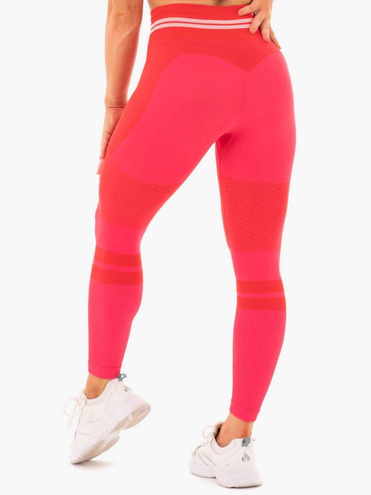 Women's Ryderwear Women Leggings Freestyle Seamless High Waisted Leggings Red | NZ1925RW