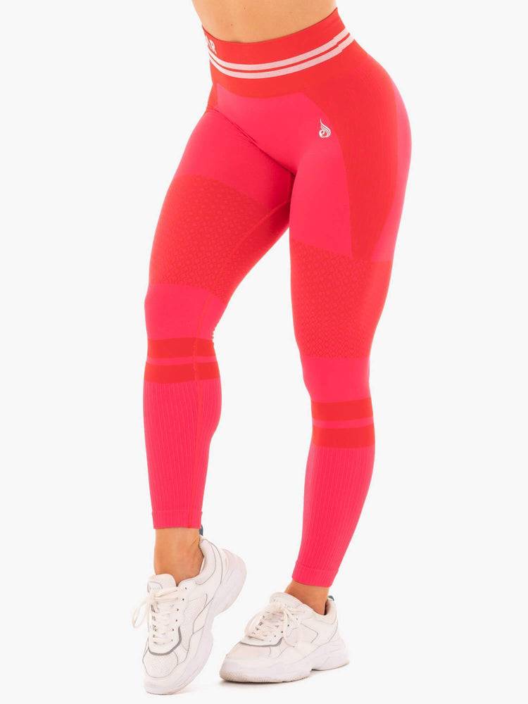 Women\'s Ryderwear Women Leggings Freestyle Seamless High Waisted Leggings Red | NZ1925RW