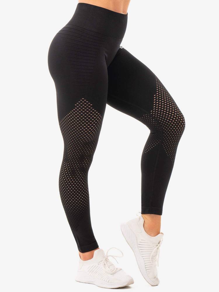 Women's Ryderwear Women Leggings Geo Seamless High Waisted Leggings Black | NZ1748OR