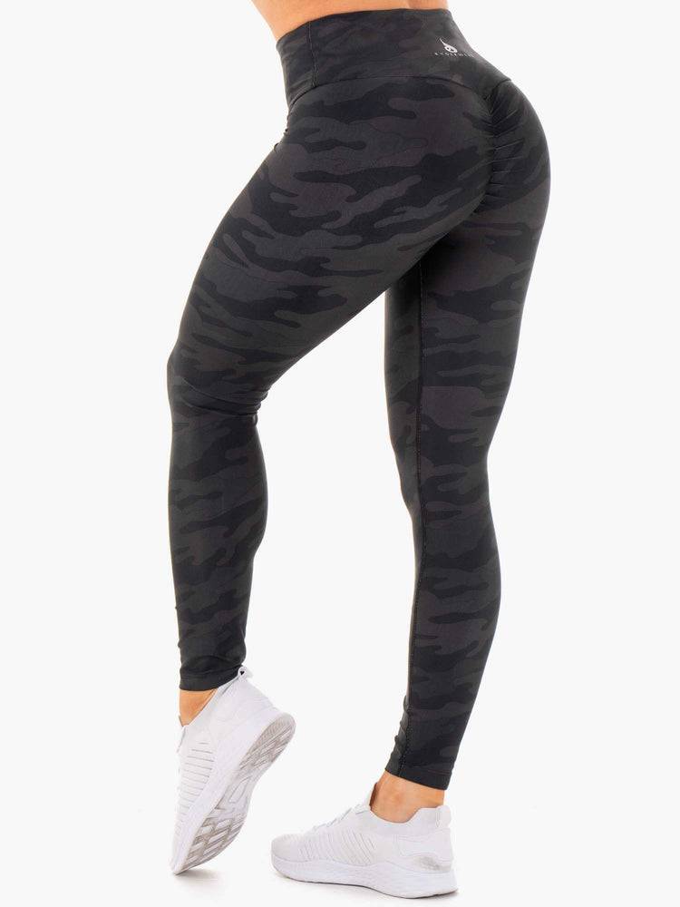 Women's Ryderwear Women Leggings High Waisted Camo Leggings Black Camo | NZ1927YU