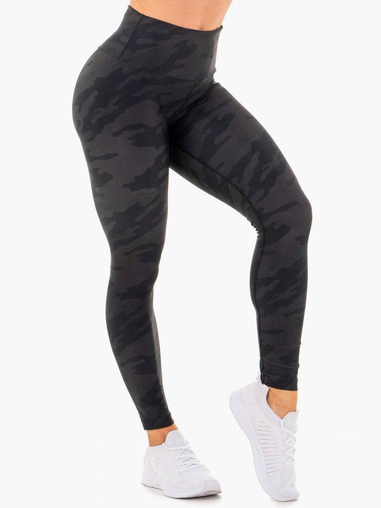 Women's Ryderwear Women Leggings High Waisted Camo Leggings Black Camo | NZ1927YU