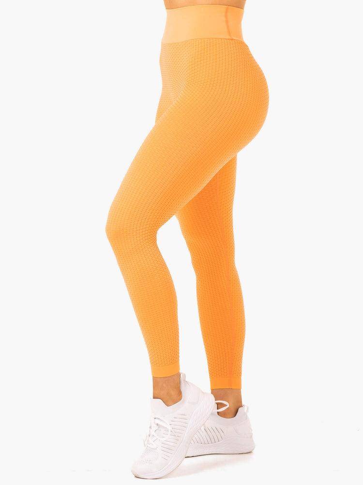 Women's Ryderwear Women Leggings Honeycomb Scrunch Seamless Leggings Mango | NZ1798UT