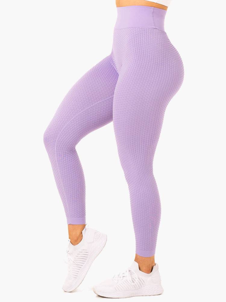 Women's Ryderwear Women Leggings Honeycomb Scrunch Seamless Leggings Lavender | NZ1805FM