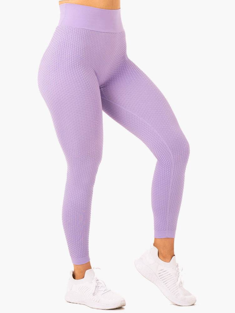 Women's Ryderwear Women Leggings Honeycomb Scrunch Seamless Leggings Lavender | NZ1805FM