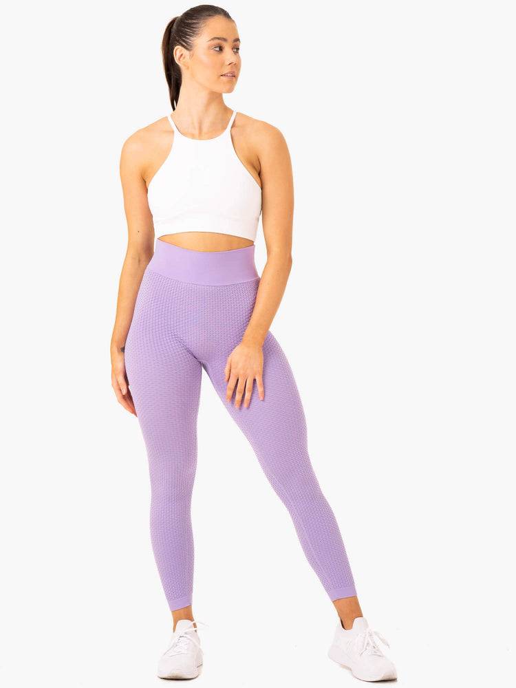 Women's Ryderwear Women Leggings Honeycomb Scrunch Seamless Leggings Lavender | NZ1805FM