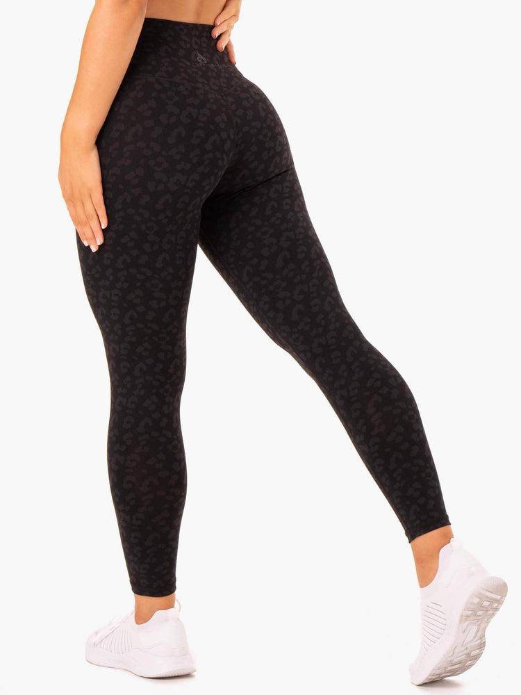 Women's Ryderwear Women Leggings Hybrid Full Length Leggings Black Leopard | NZ1900TV